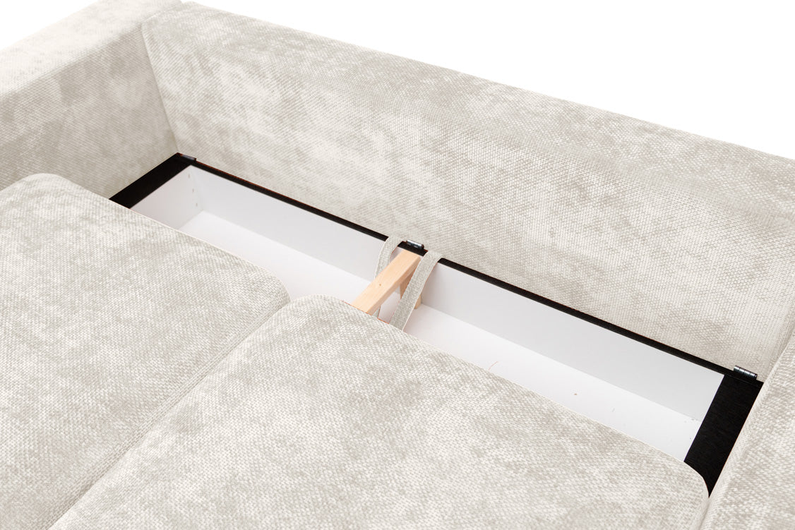 Designer Sofa Selena U mit Schlaffunktion in Strukturstoff