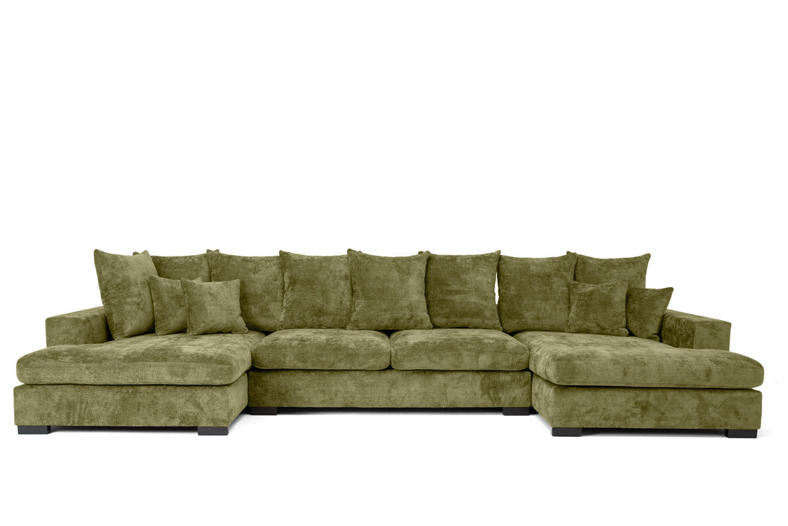 Designer Sofa Selena U mit Schlaffunktion in Strukturstoff