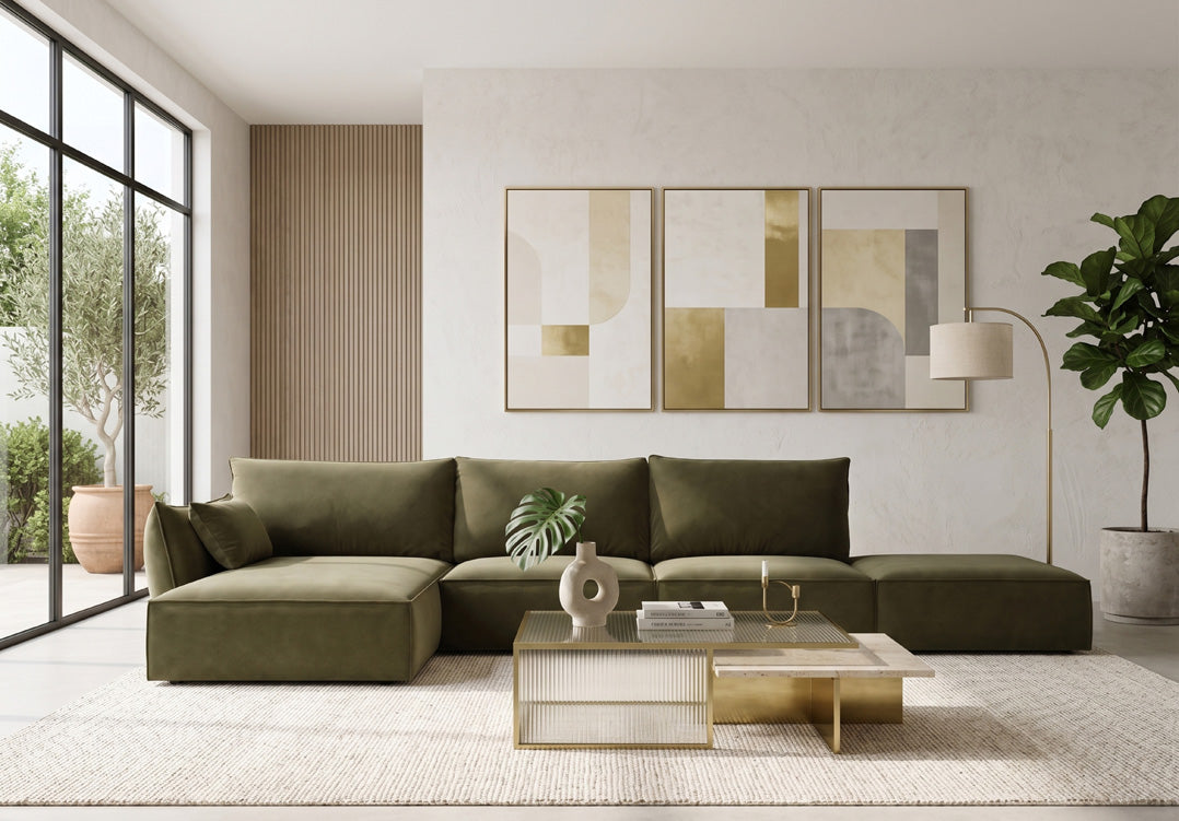 Designer-Sofa Nuvola L Open aus Samett