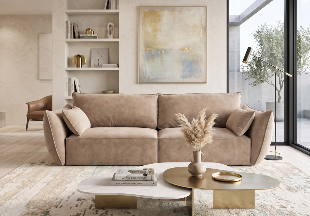 Designer-Sofa 3-Sëtzer Nuvola aus Samett