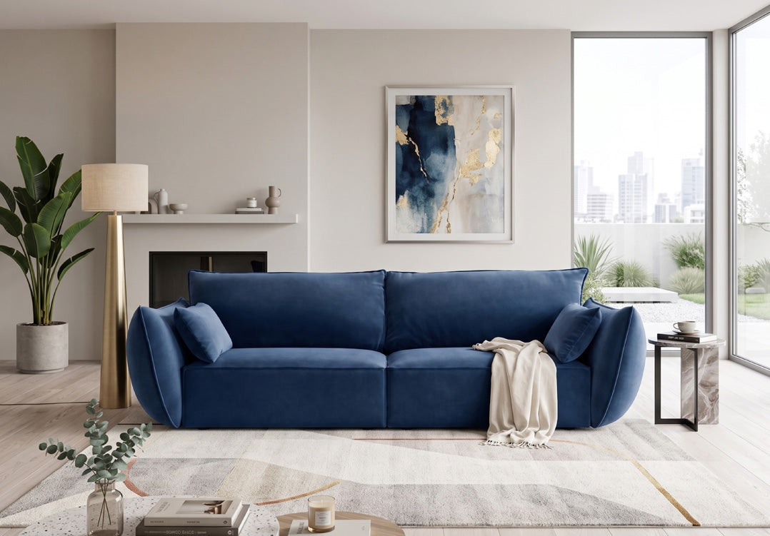 Designer-Sofa 3-Sëtzer Nuvola aus Samett