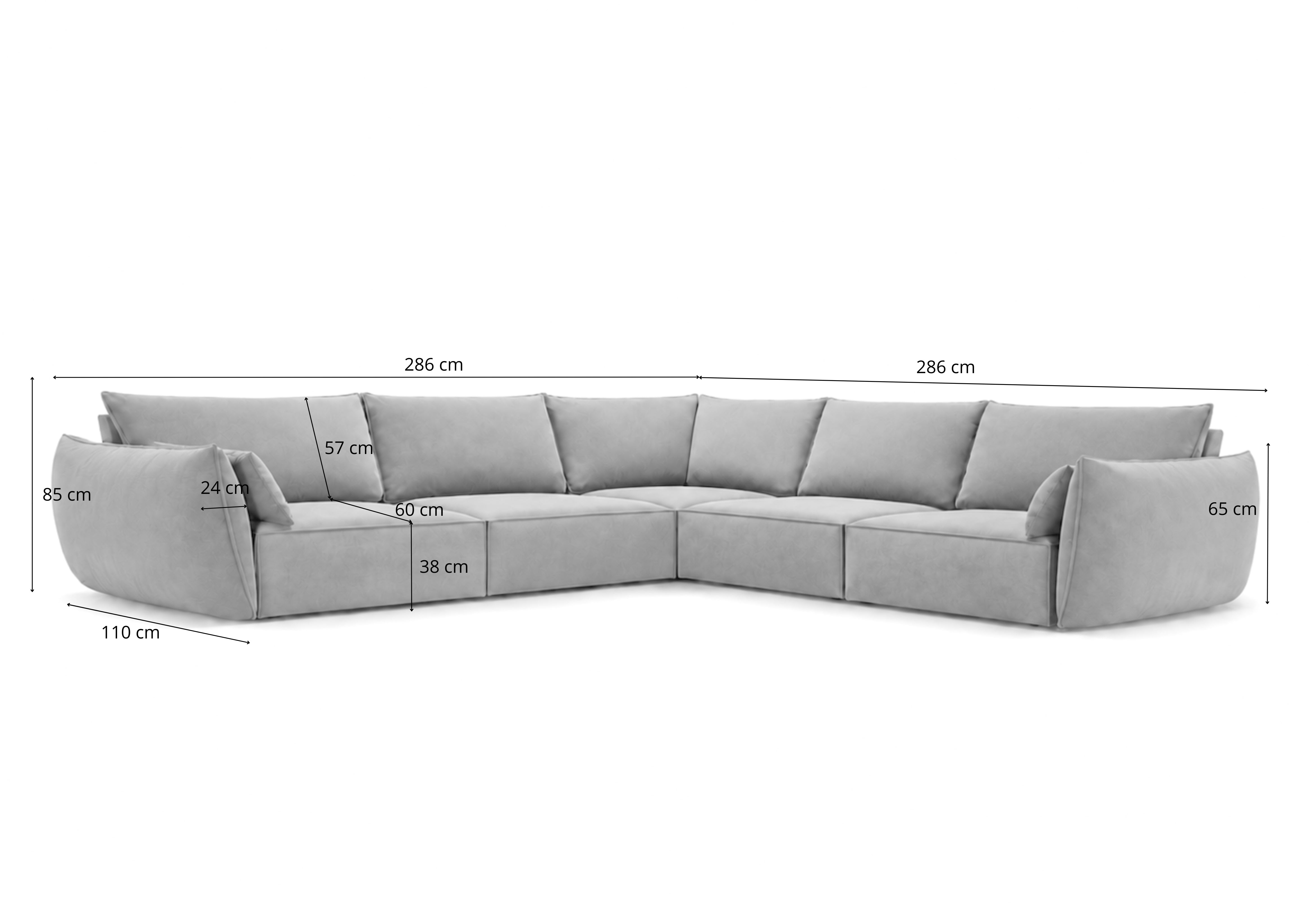 Designer-Sofa Nuvola L Maxi aus Samett