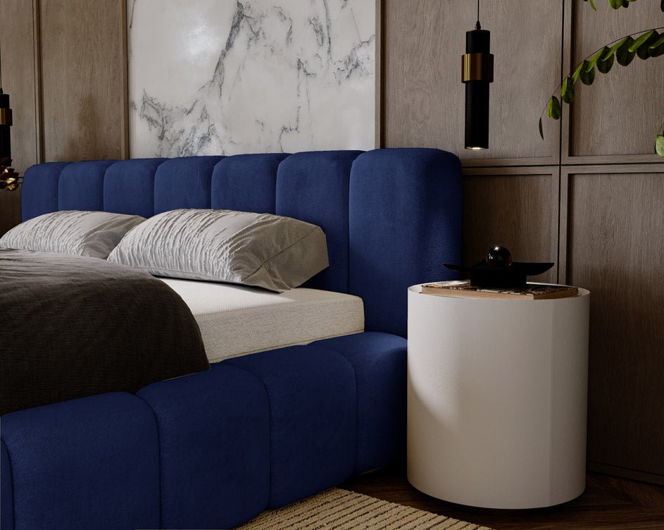 Designer Polsterbett Raphael aus Samt mat Stauraum