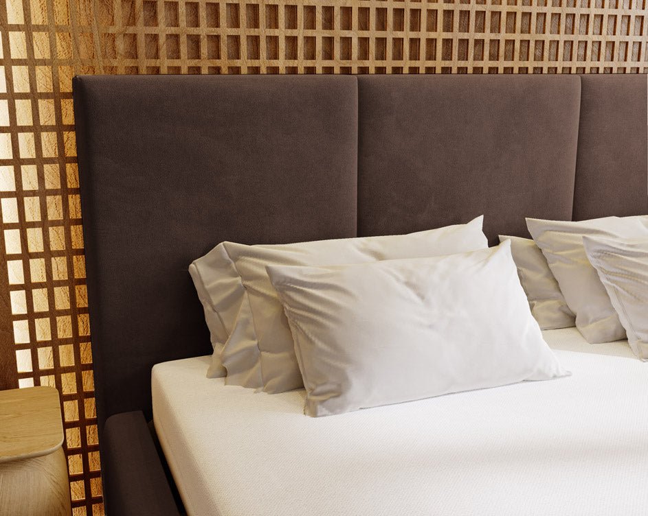 Designer Polsterbett Majestic aus Samt mat Stauraum