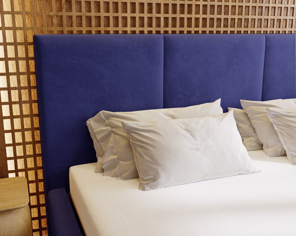 Designer Polsterbett Majestic aus Samt mat Stauraum