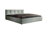 Designer Polsterbett Alva in Strukturstoff (Raven 80) in Vintage Blau – Freisteller