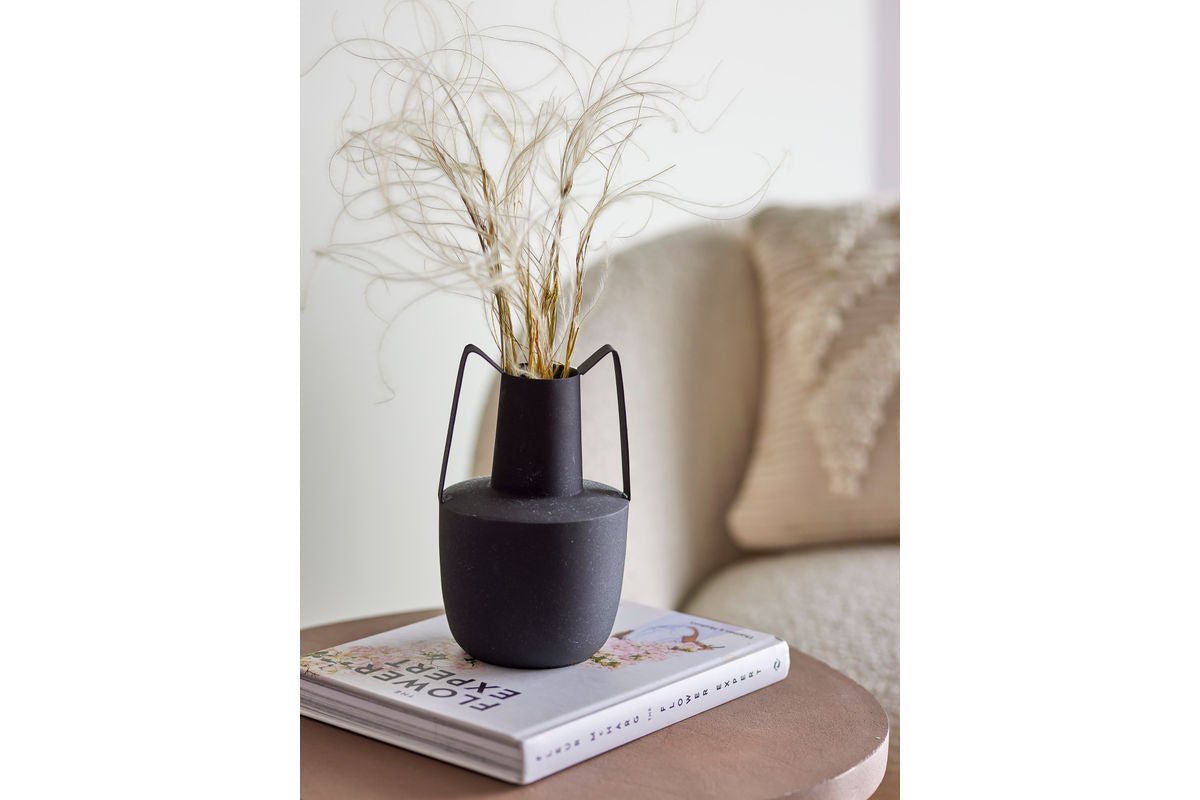 Vase "Darmare" - schwarze Metall Vase