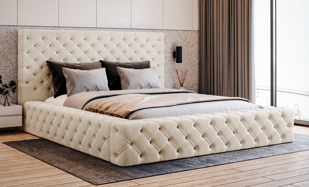 Designer Polsterbett Lana Samt mat Späicherraum