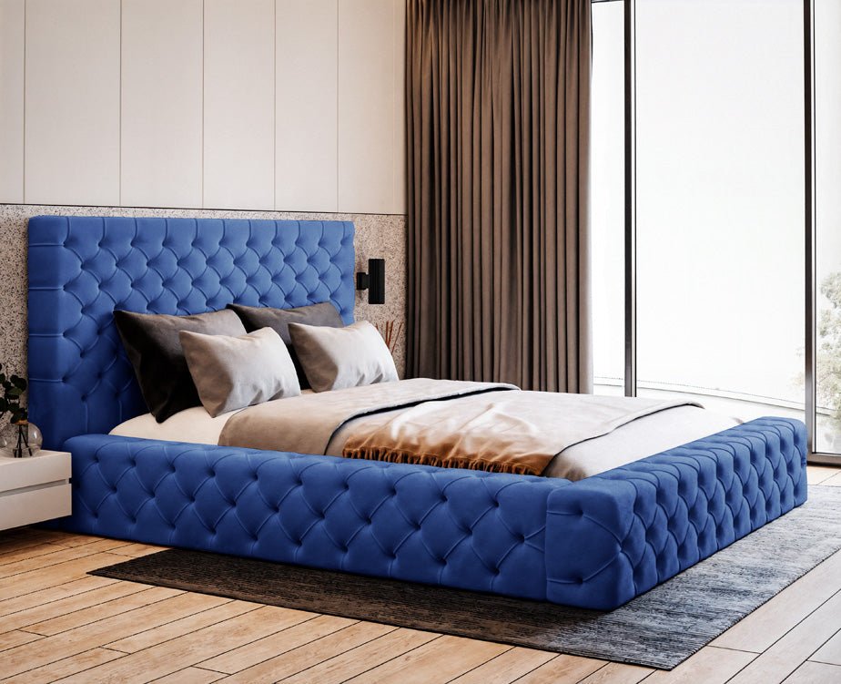 Designer Polsterbett Lana Samt mat Späicherraum