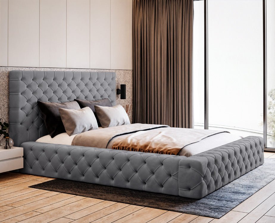 Designer Polsterbett Lana Samt mat Späicherraum