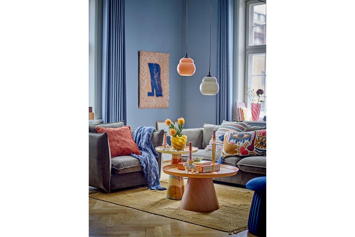 Iwwerdeck Runa - Blo, aus recycléierter Baumwoll