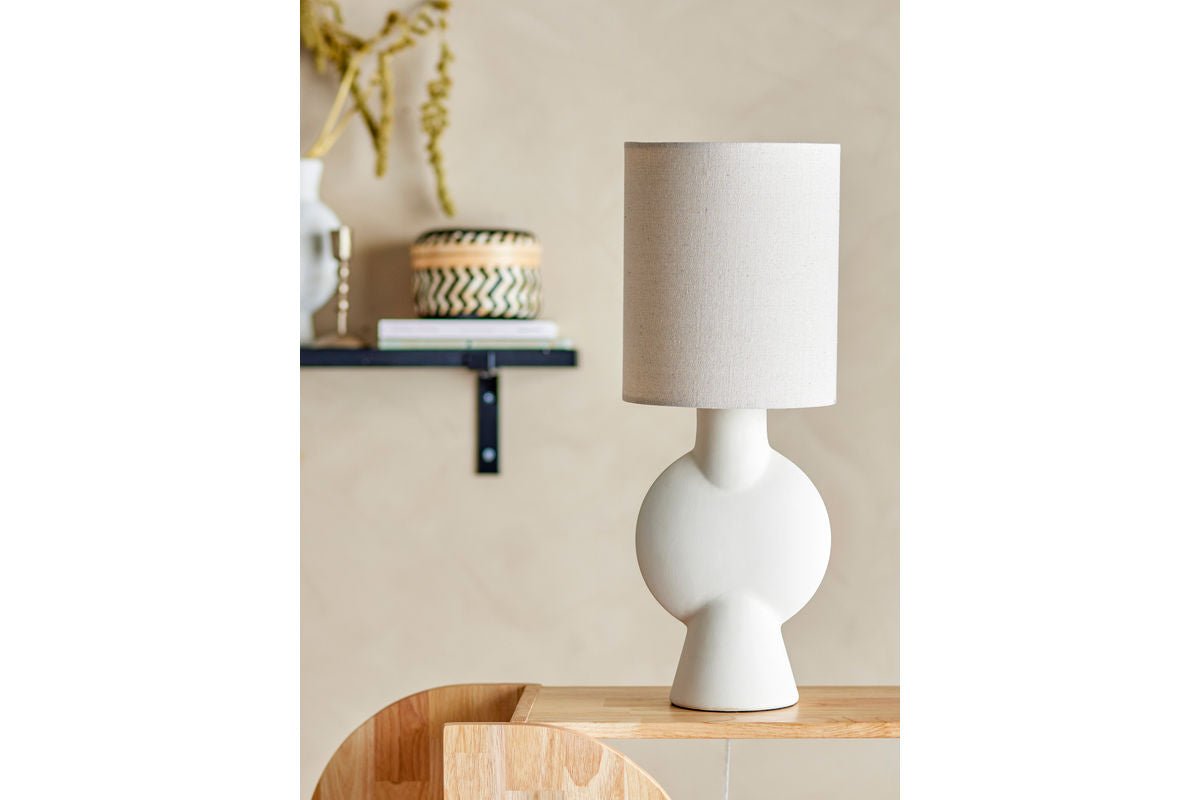 Tischlampe Everni - weißes Steingut