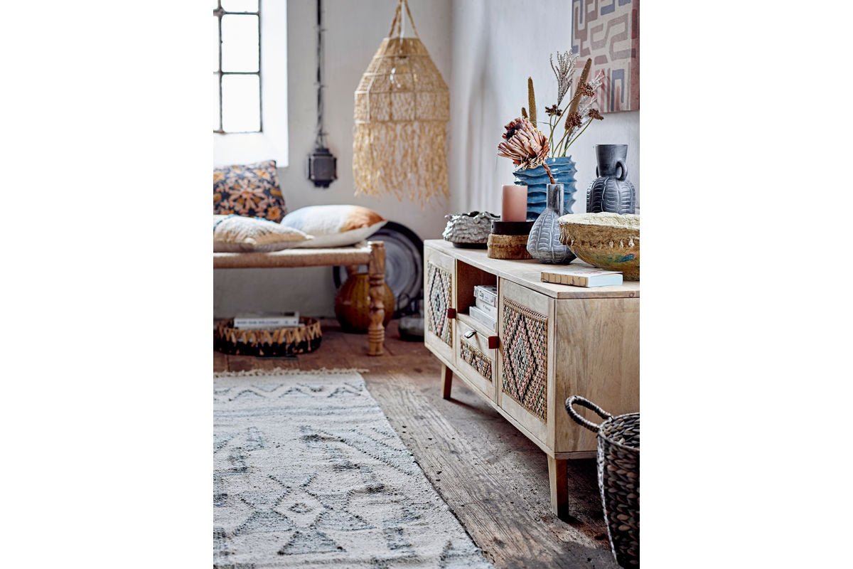 Blumentopf Myra – Skulpturaler Pilzlook in hellem Grau