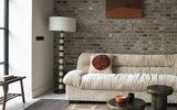 Sofa Talaro mit gerafftem Samtbezug