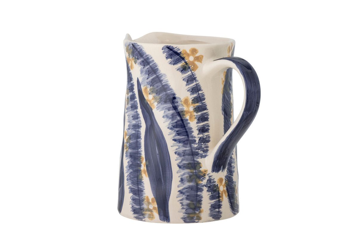 Vase "BlueFlower" - blaue Steingut Vase