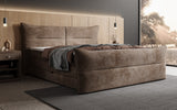 Boxspringbett Elea Cord in Braun (Poso 006) – Milieu seitlich