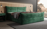 Boxspringbett Elea Cord in Grün (Poso 014) – Milieu seitlich