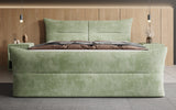 Boxspringbett Elea Cord in Salbei (Poso 047) – Milieu frontal