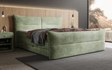 Boxspringbett Elea Cord in Salbei (Poso 047) – Milieu seitlich