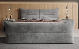 Boxspringbett Elea Cord in Grau (Poso 060) – Milieu frontal