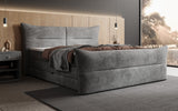 Boxspringbett Elea Cord in Grau (Poso 060) – Milieu seitlich
