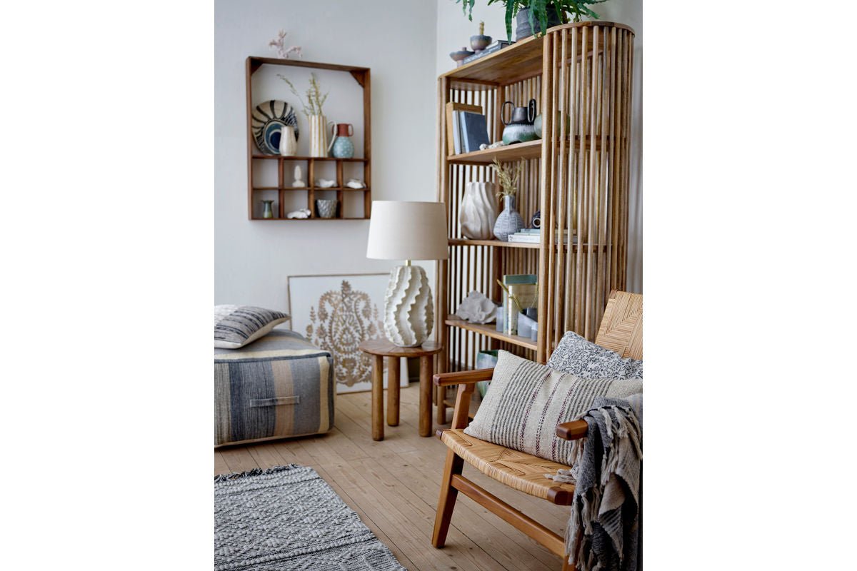 Tischlampe Sandwave- weißes Steingut