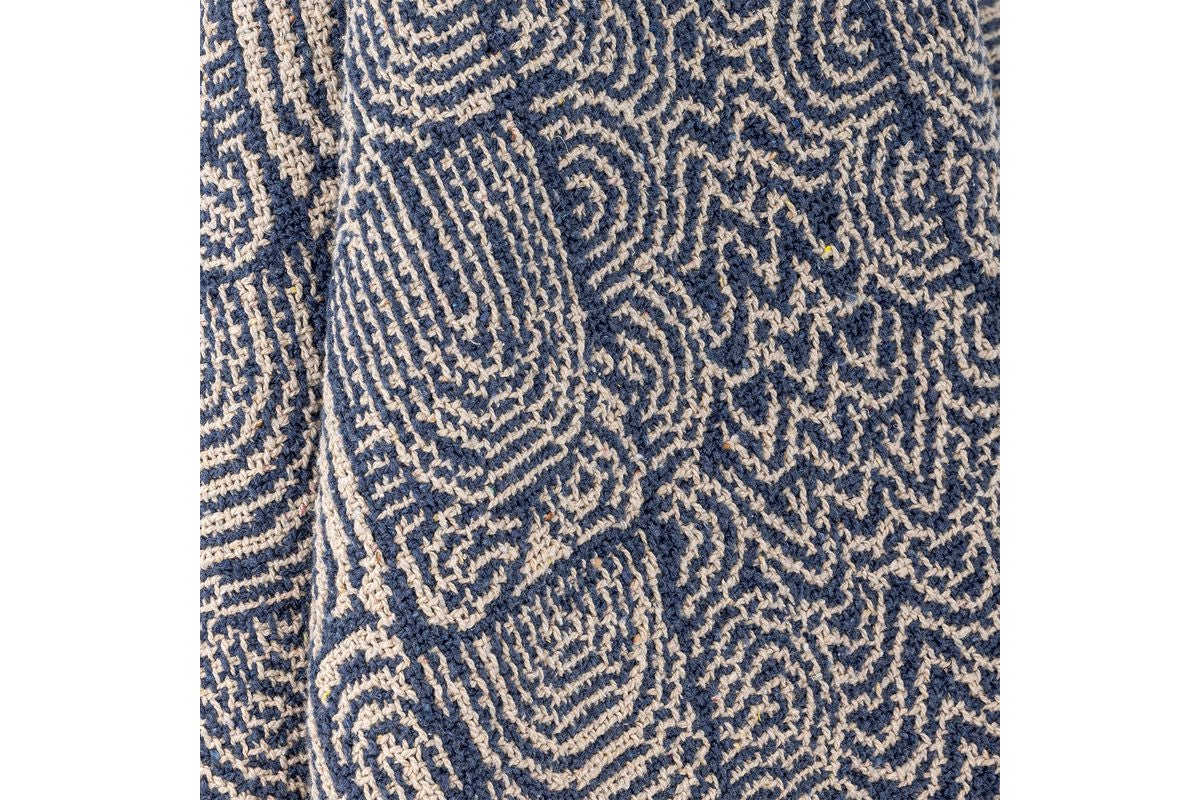 Überwurfdecke Hena - Blau, aus recycelter Baumwolle