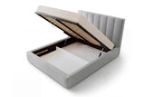 Designer Polsterbett Fano in Samt mit Stauraum – Grau