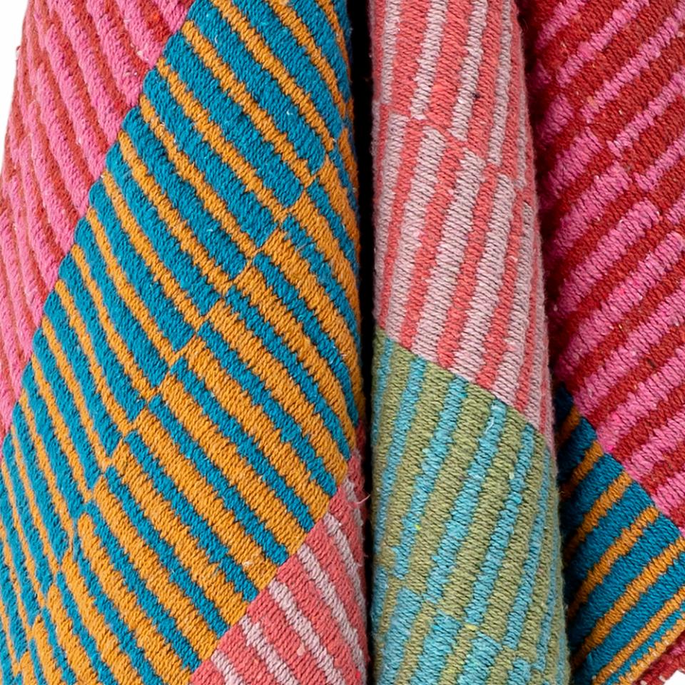 Überwurfdecke Mana – Bunt, aus recycelter Baumwolle