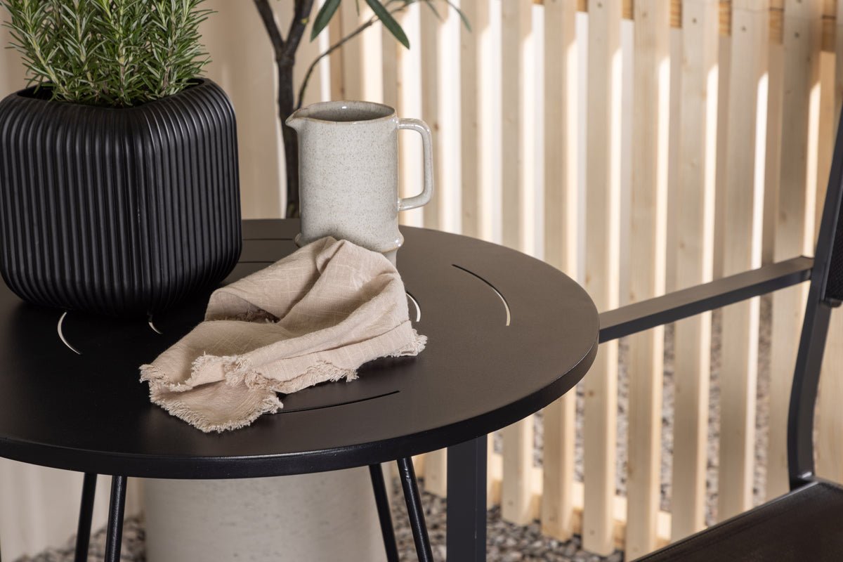 Garten Cafegruppe Marvin – 3-teiliges Gartenmöbel-Set in der Farbe Schwarz