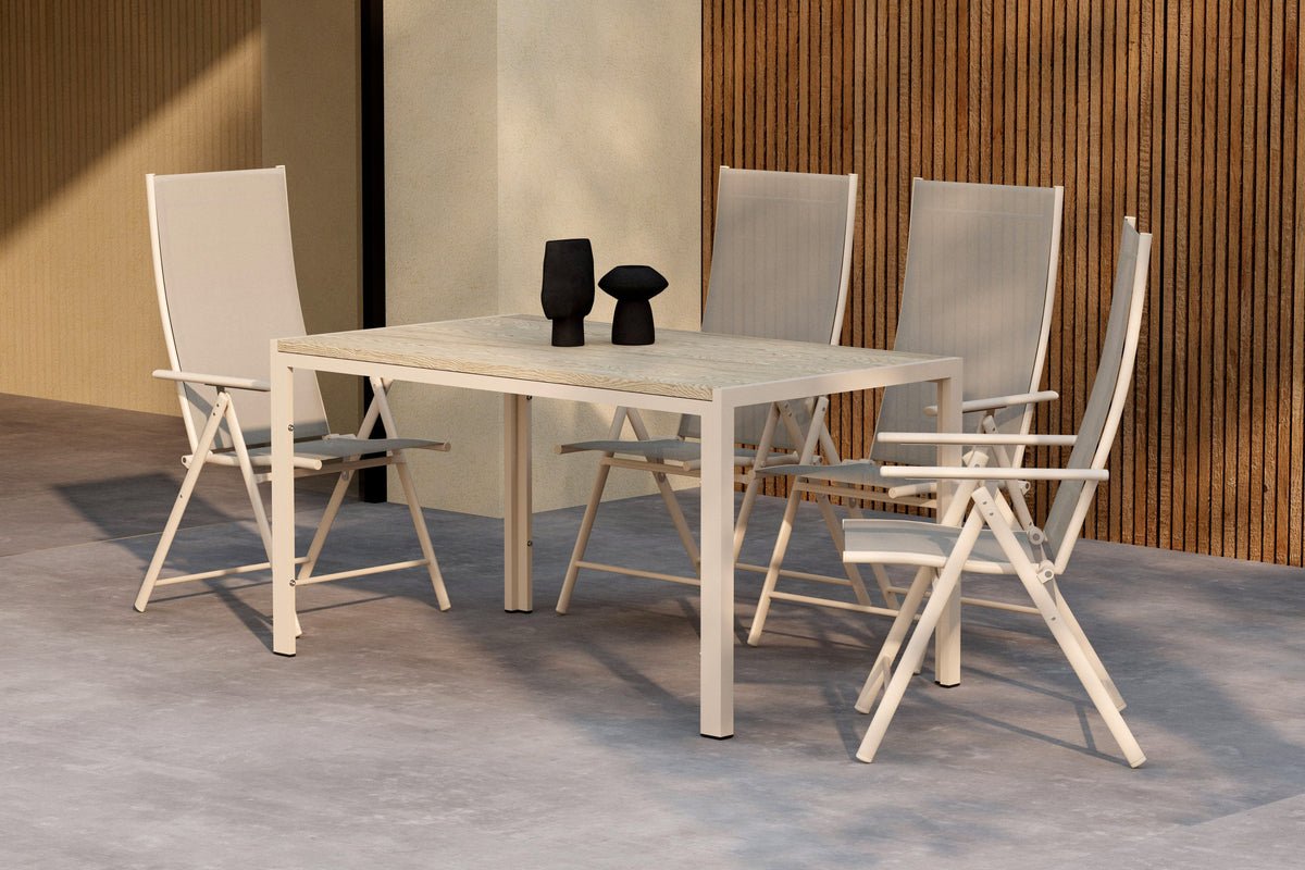 Gartesessiounsgrupp Lorette – 5-deelent Gartemöbel-Set a Schwaarz oder Béis