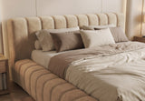Designer Polsterbett Ivo in Samt – Beige