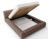 Designer Polsterbett Ivo in Samt – Sand