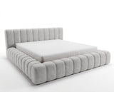 Designer Polsterbett Ivo in Samt – Hellgrau