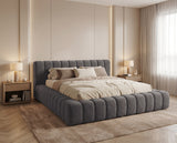 Designer Polsterbett Ivo in Samt – Grau