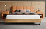 Boxspringbett Levio Leinen-Optik in Amber (Beverly 7) – Milieu frontal