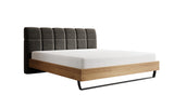 Boxspringbett Levio Strukturstoff in Schwarz (Raven 18) – Freisteller
