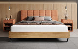 Boxspringbett Levio Strukturstoff in Terrakotta (Raven 44) – Milieu frontal