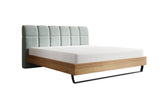 Boxspringbett Levio Strukturstoff in Vintage Blau (Raven 80) – Freisteller