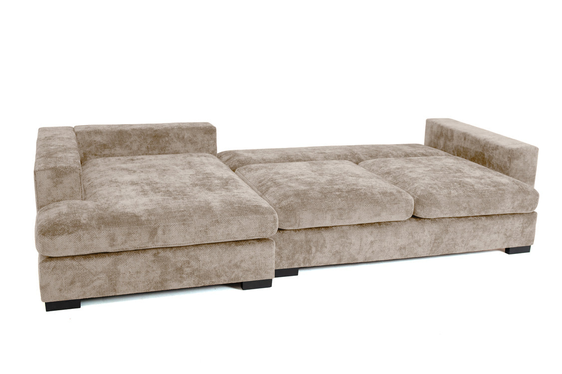 Designer Sofa Selena L mit Schlaffunktion in Strukturstoff