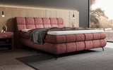 Boxspringbett Milla Strukturstoff in Bordeaux (Raven 59) – Milieu seitlich