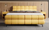Boxspringbett Milla Strukturstoff in Safran (Raven 66) – Milieu frontal