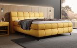 Boxspringbett Milla Strukturstoff in Safran (Raven 66) – Milieu seitlich