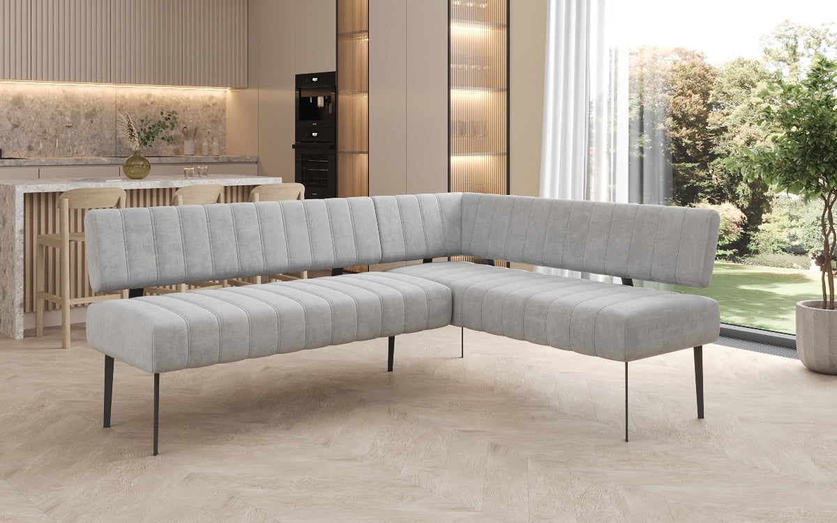 Gepolstert Iessbank Montero aus waasserdichtem Samt mat Metallbeen