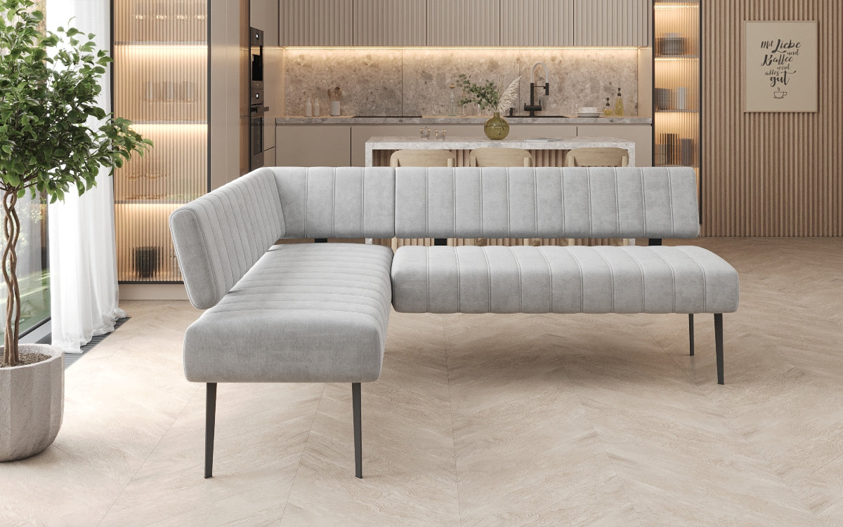Gepolstert Iessbank Montero aus waasserdichtem Samt mat Metallbeen