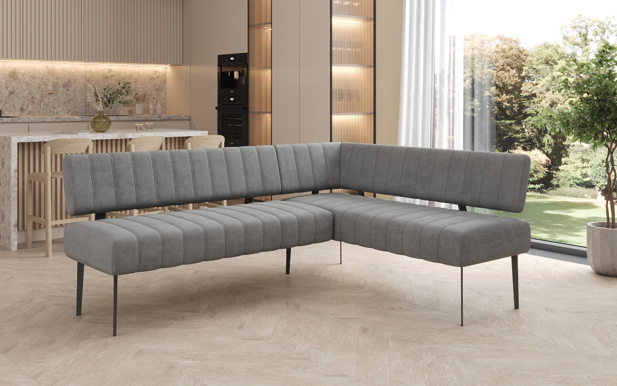 Gepolstert Iessbank Montero aus waasserdichtem Samt mat Metallbeen