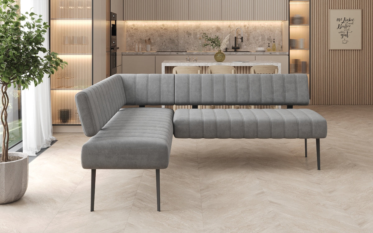 Gepolstert Iessbank Montero aus waasserdichtem Samt mat Metallbeen