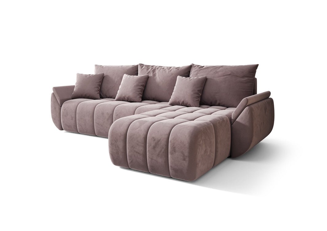 Designer Sofa Lenoa L mat Schloof- an Zouschloffunktioun a Samt