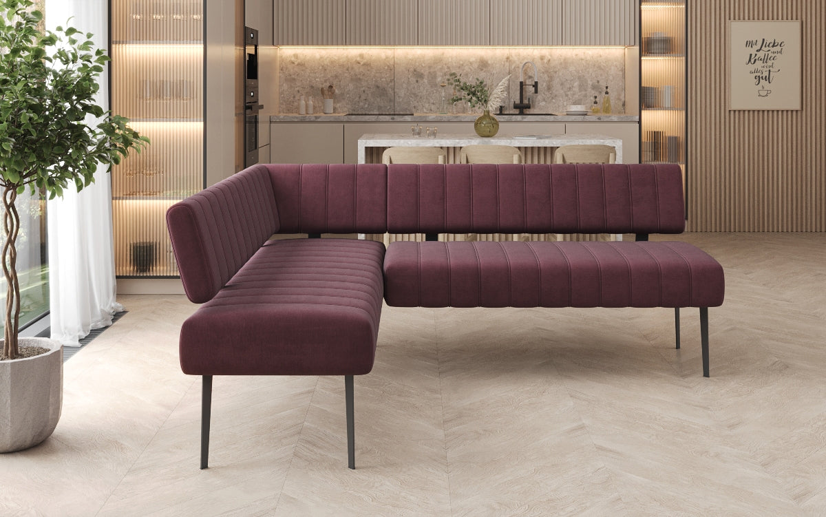 Gepolstert Iessbank Montero aus waasserdichtem Samt mat Metallbeen