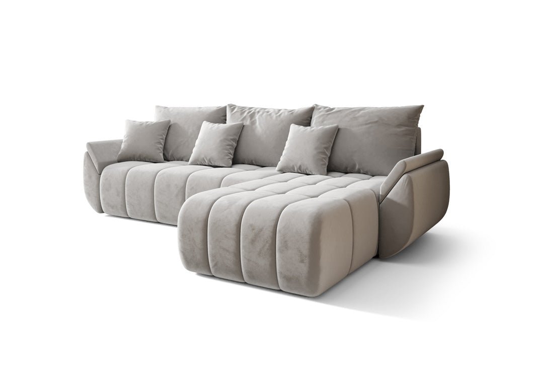 Designer Sofa Lenoa L mat Schloof- an Zouschloffunktioun a Samt
